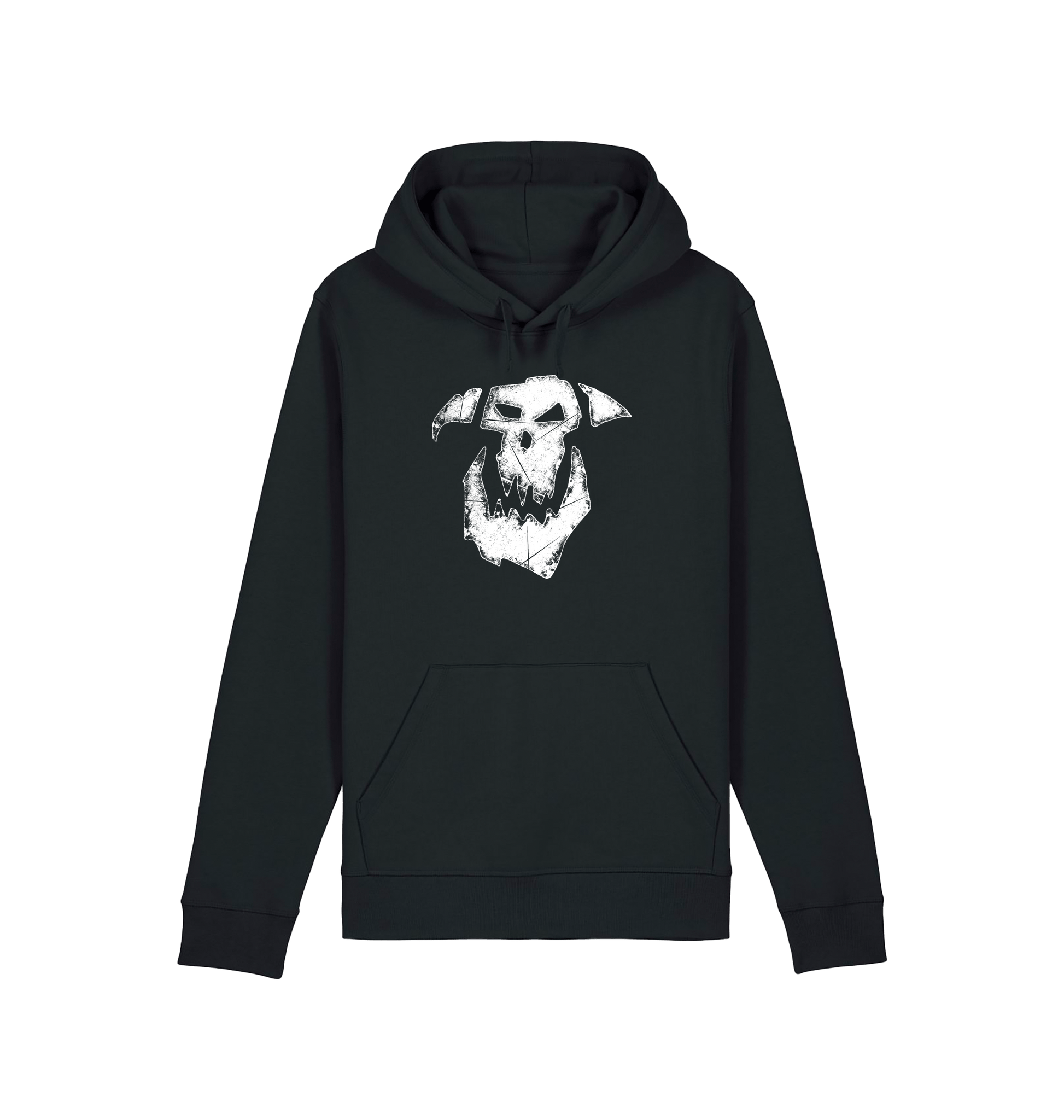 Black Printed Hoody Front