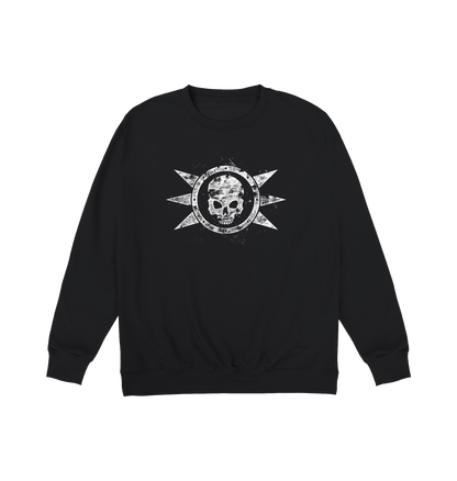 Deep Black Printed Sweater Front