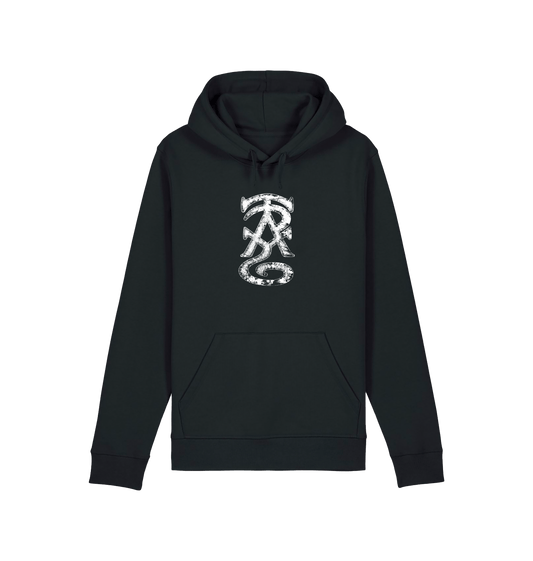 Black Printed Hoody Front