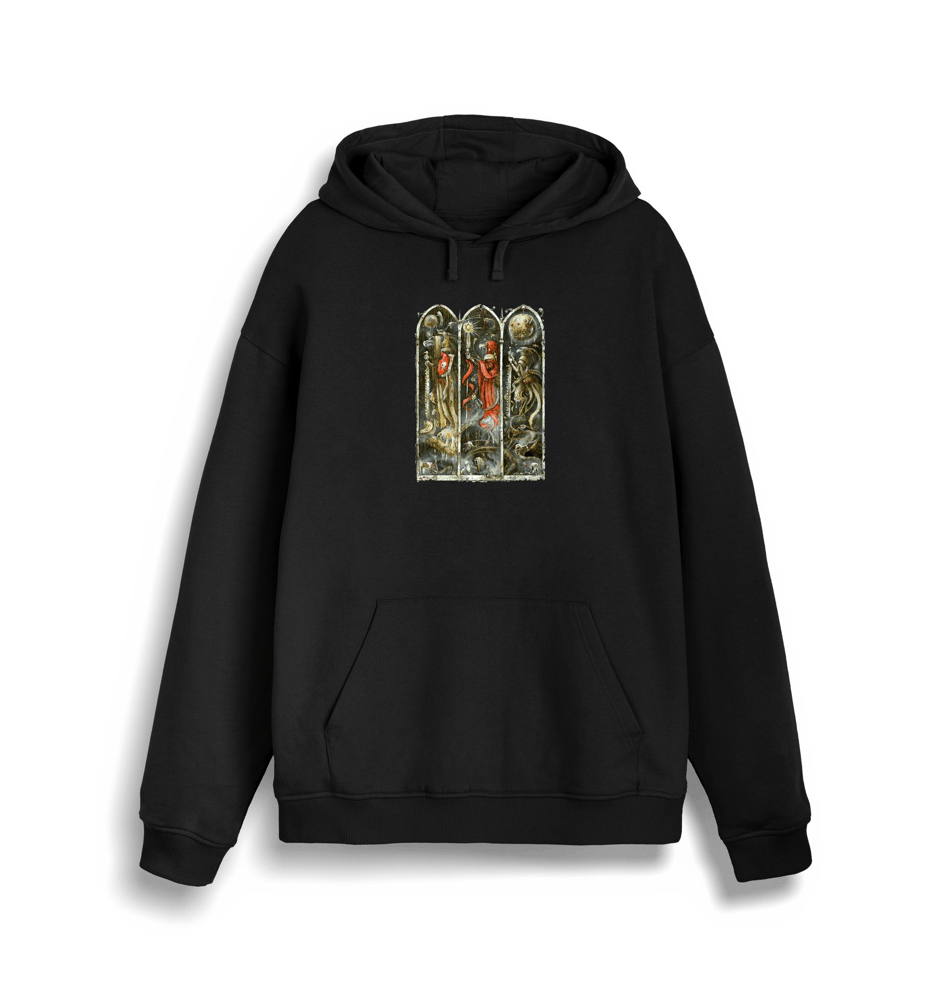 Black Printed Sweater Front