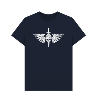 Navy Blue Space Marines Battleworn Insignia T Shirt