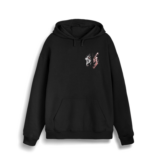 Black Printed Sweater Front