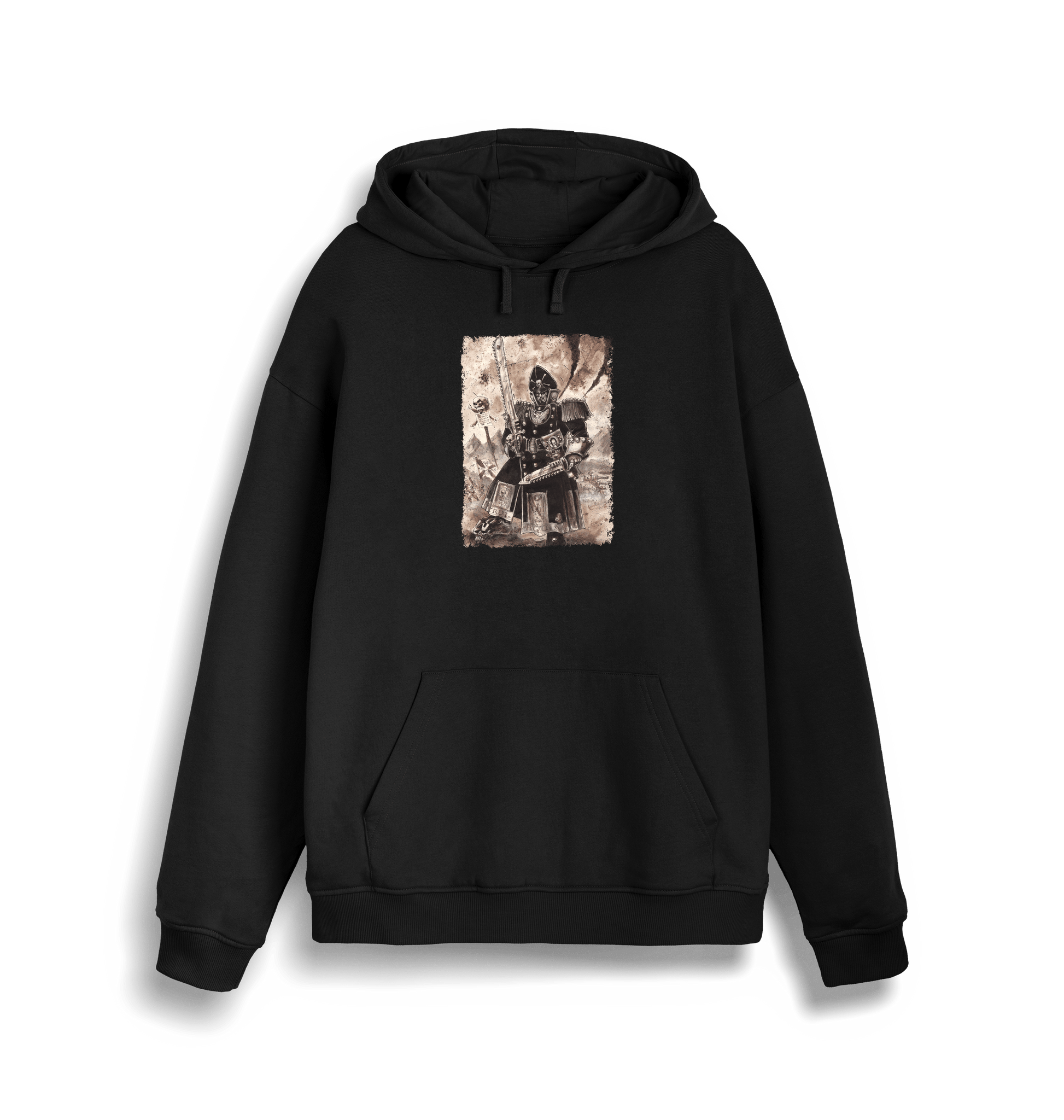 Black Printed Sweater Front