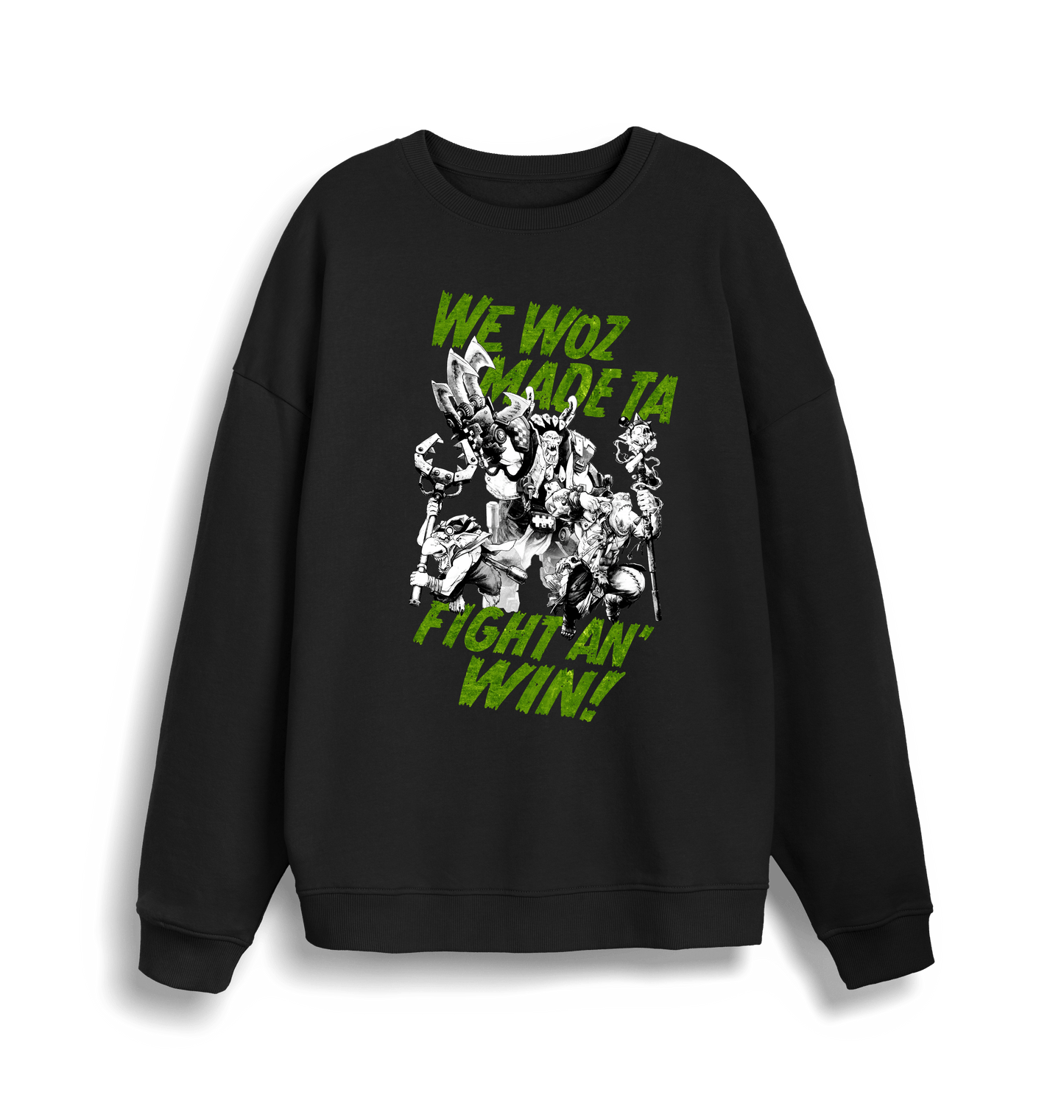 Black Printed Sweater Front