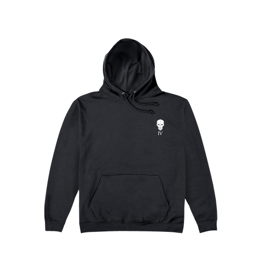 Deep Black Printed Hoody