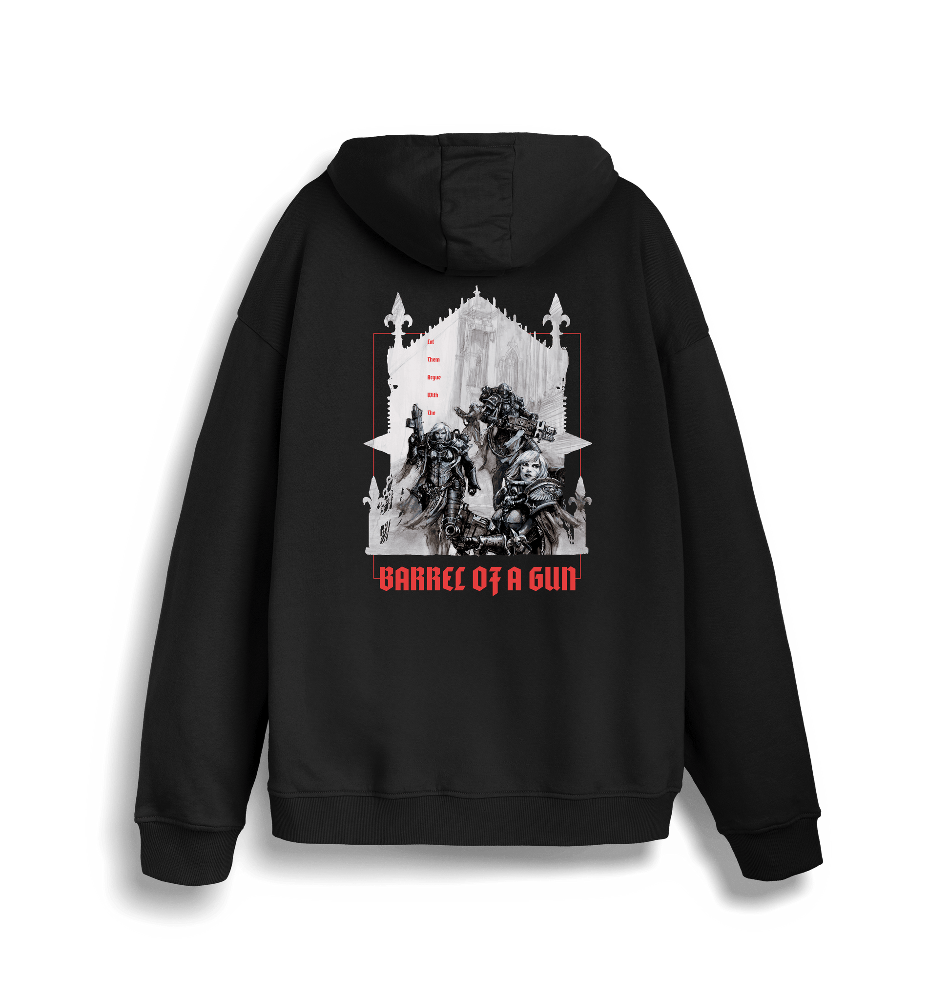 Black Printed Sweater Back