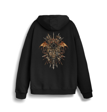 Black Printed Sweater Back