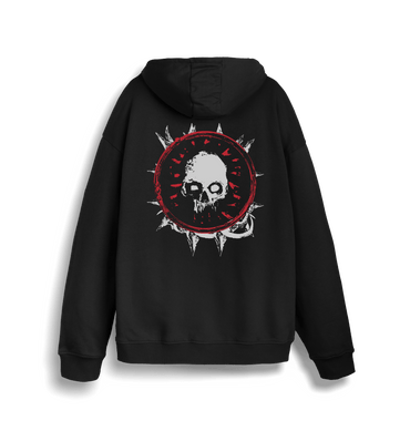 Black Printed Sweater Back