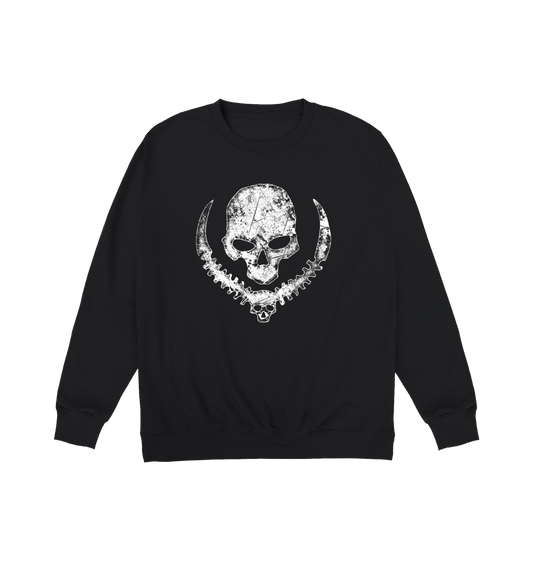 Deep Black Printed Sweater Front