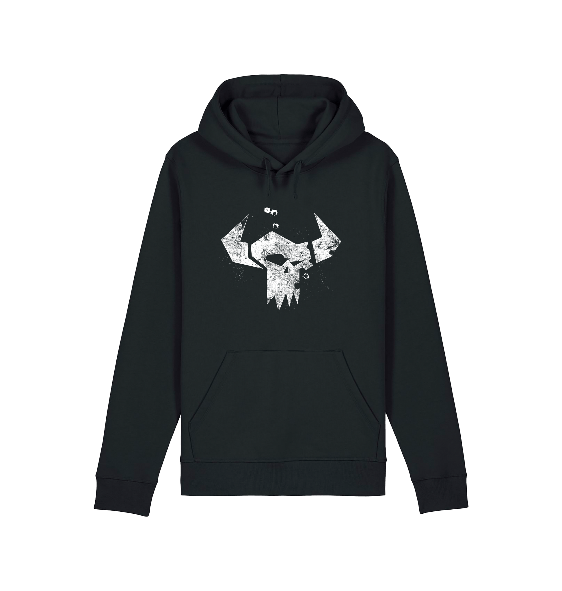 Black Printed Hoody Front