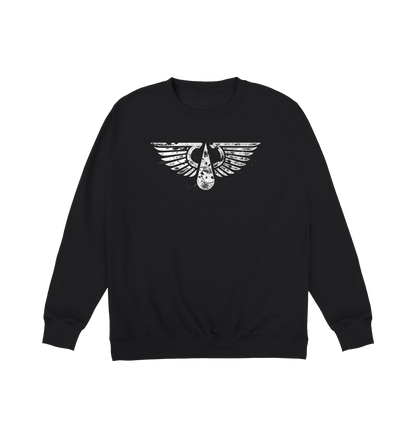 Deep Black Printed Sweater Front