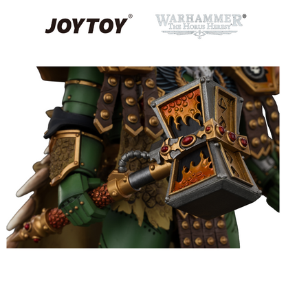 JOYTOY Warhammer The Horus Heresy - Salamanders, Vulkan, Primarch of the XVIIIth Legion with Dawnbringer, The Furnace's Heart and Dragon's Breath Gauntlet (1/18 Scale) Preorder & Exclusive T Shirt