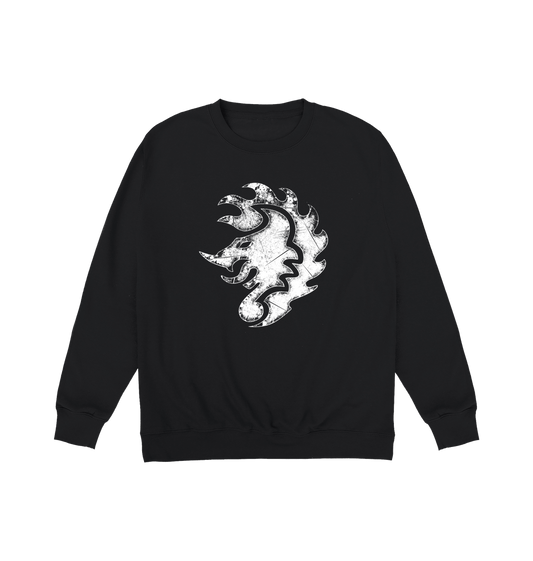Deep Black Printed Sweater Front