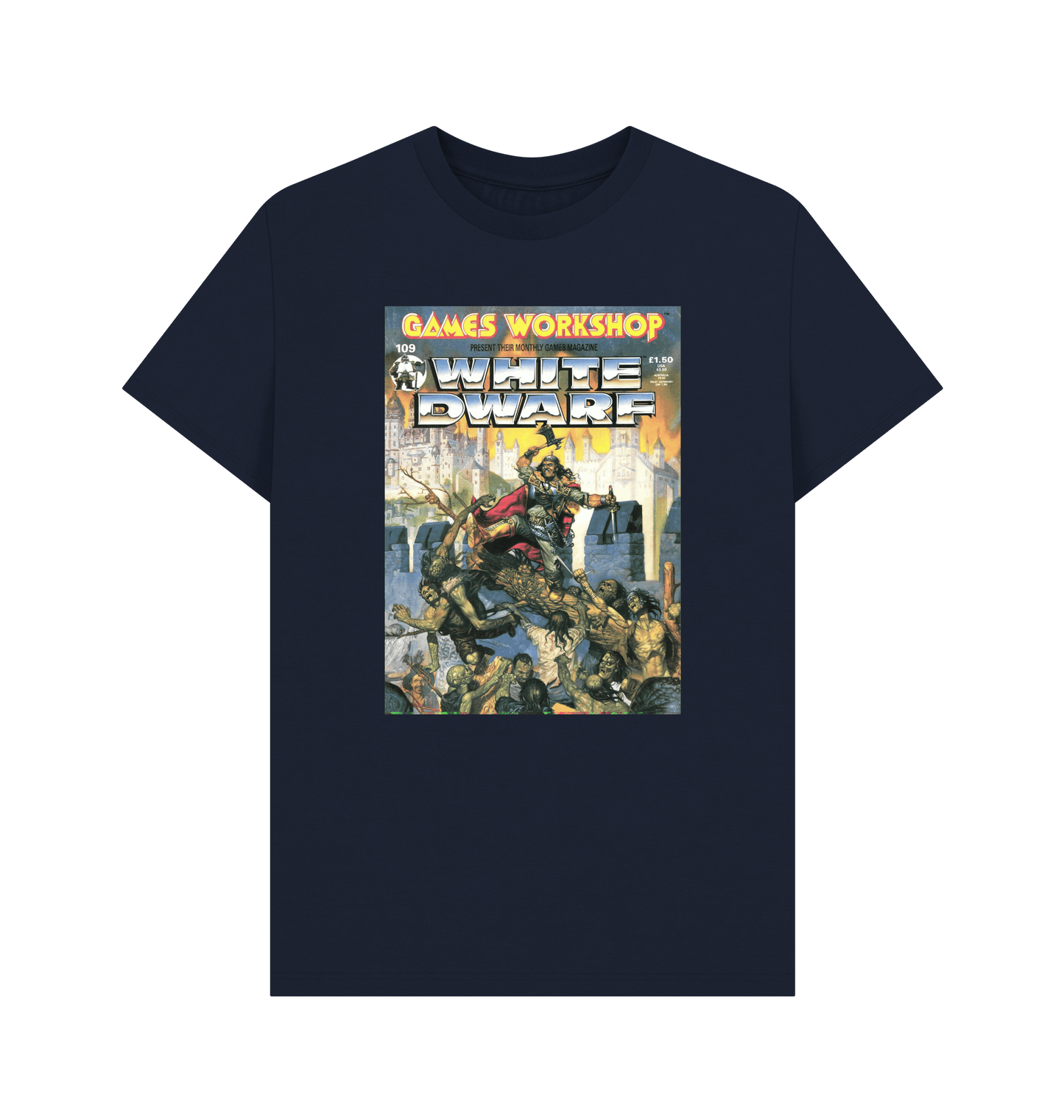 Navy Blue White Dwarf Issue 109 T Shirt