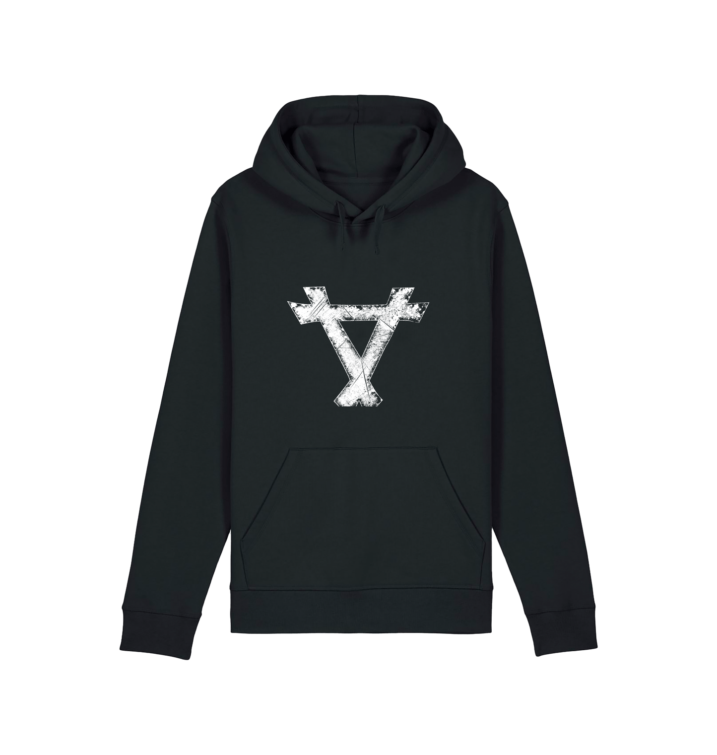 Black Printed Hoody Front