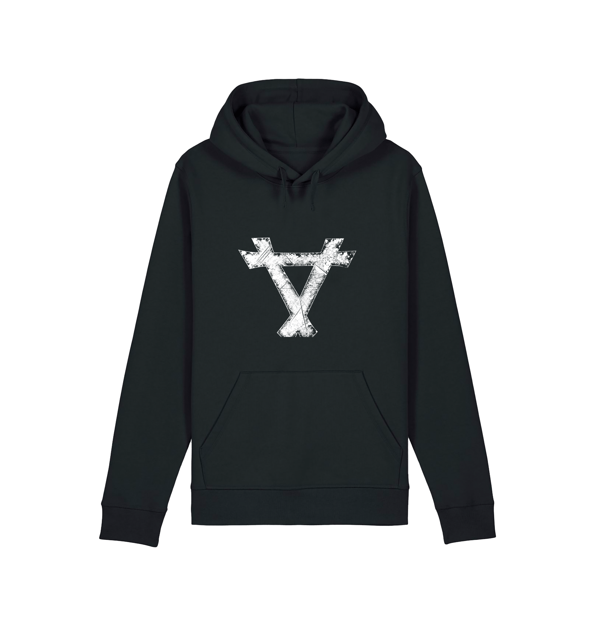 Black Printed Hoody Front