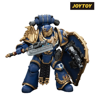 As Shown JoyToy Warhammer The Horus Heresy Action Figure - Ultramarines, Invictarus Suzerain #4 with Bolt Pistol, Legatine Axe and Argyrum Pattern Boarding Shield (1\/18 Scale)