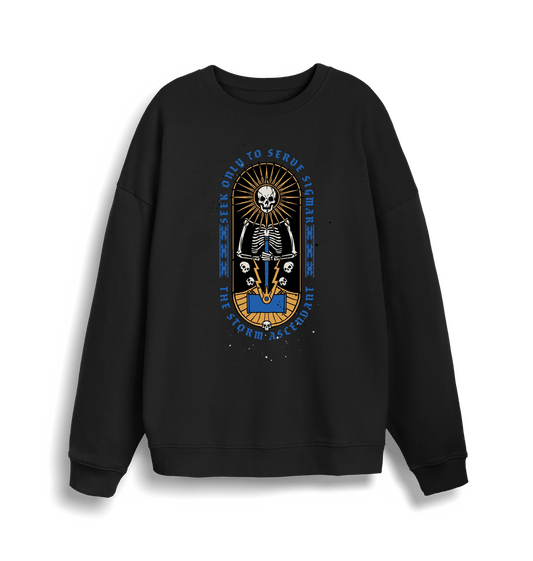 Black Printed Sweater Front
