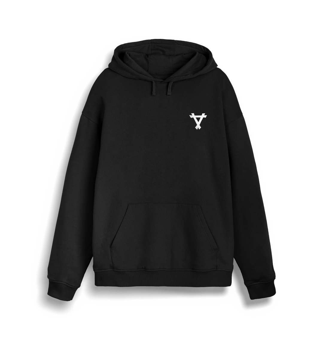 Black Printed Sweater Front