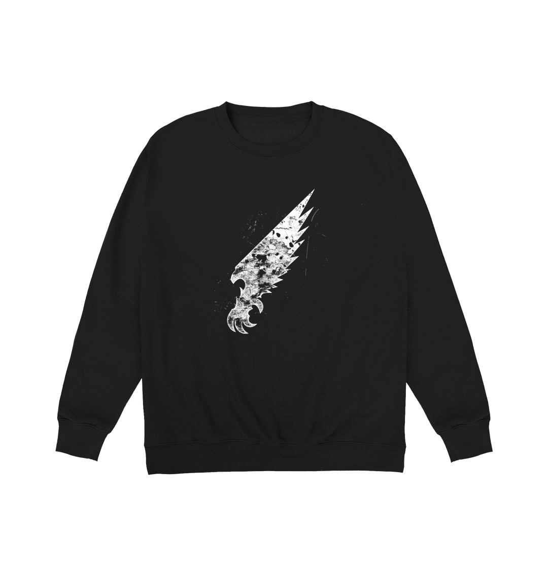 Deep Black Printed Sweater Front