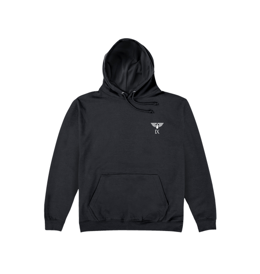 Deep Black Printed Hoody