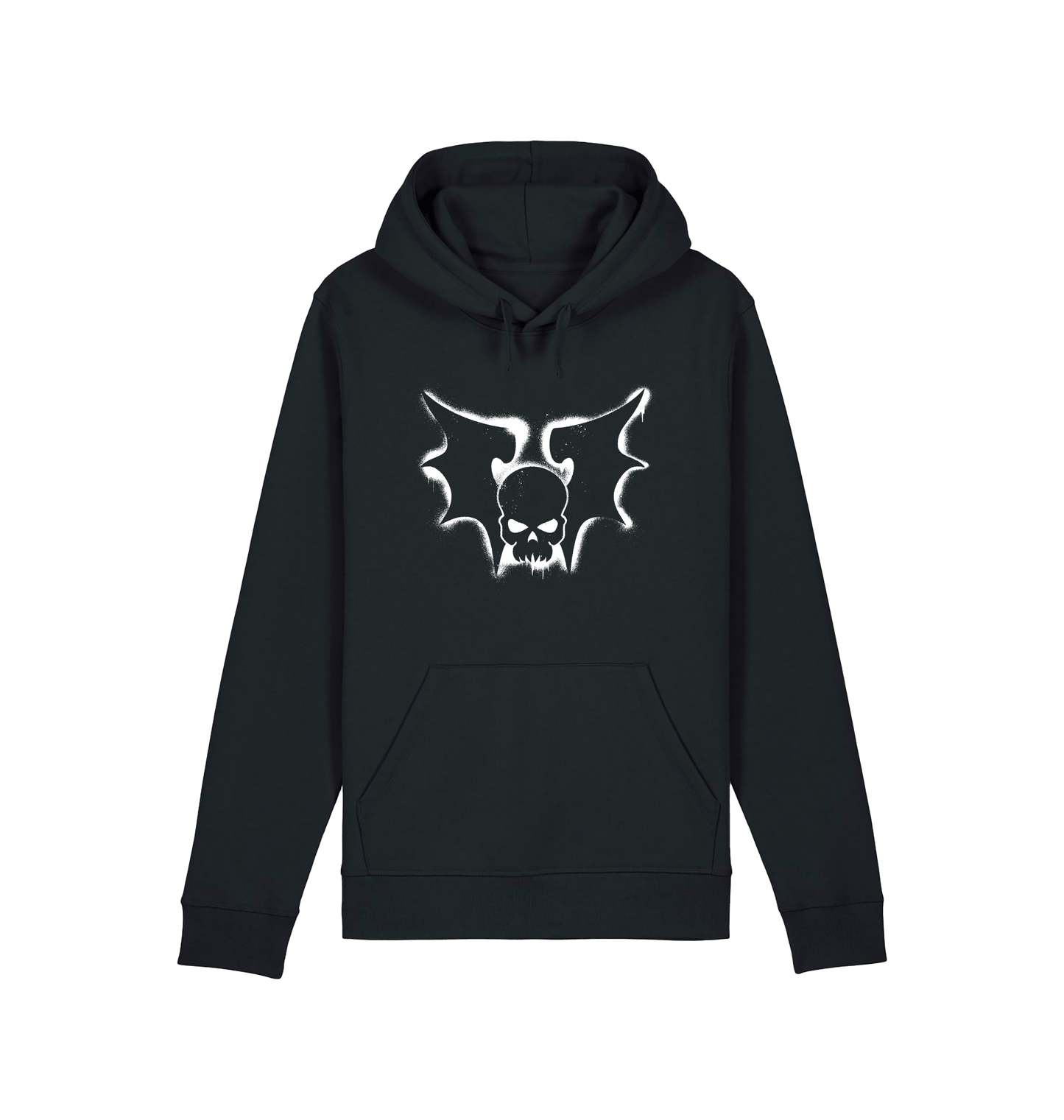 Black Printed Hoody Front