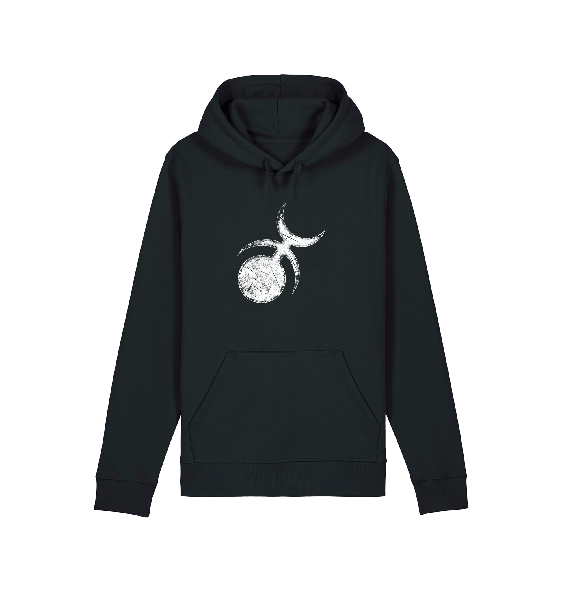 Black Printed Hoody Front