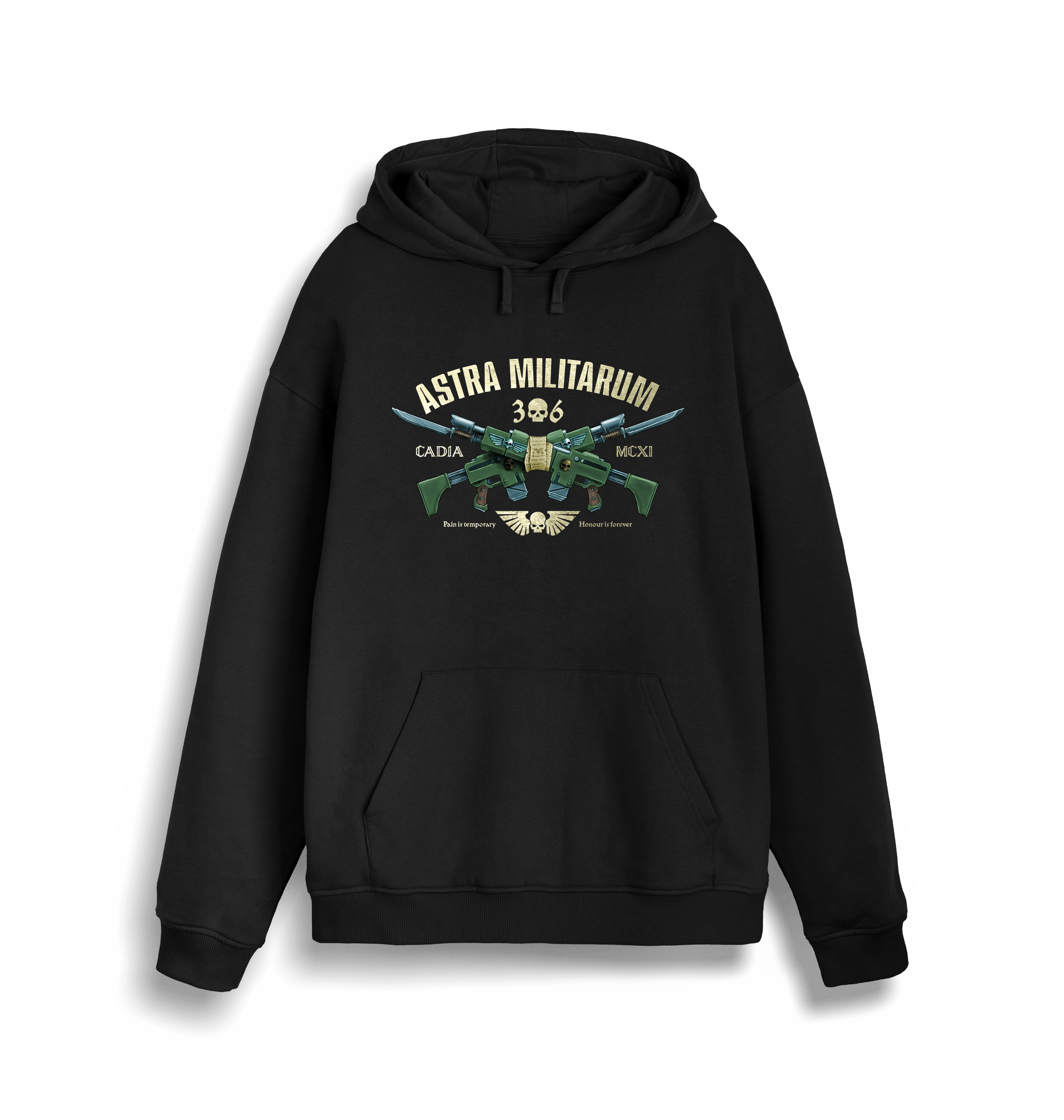 Black Printed Sweater Front