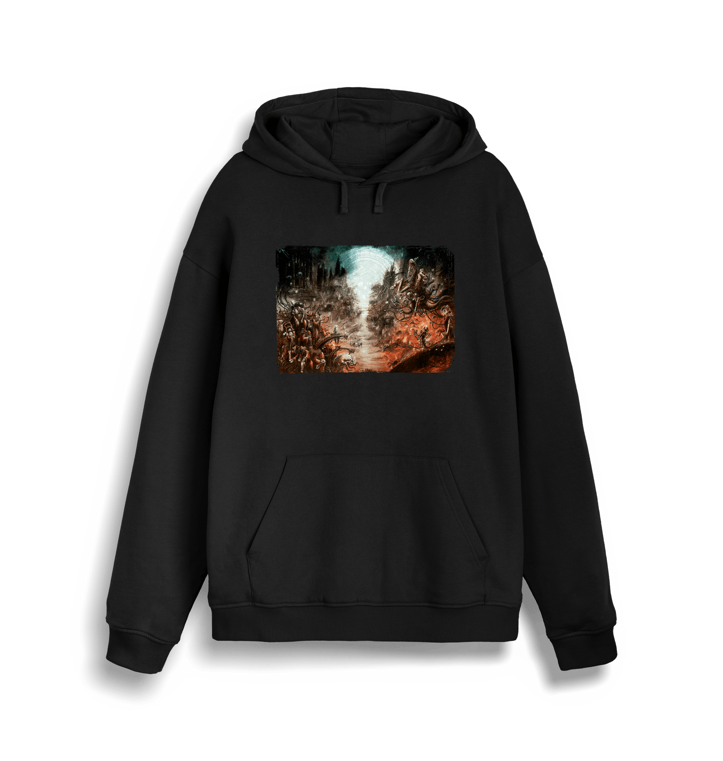 Black Printed Sweater Front