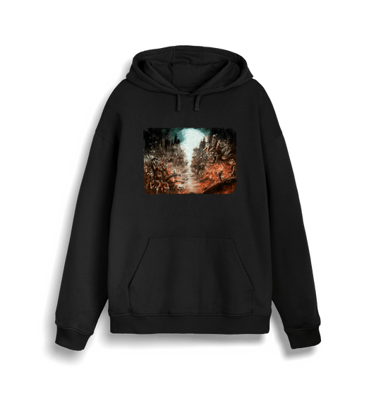 Black Printed Sweater Front