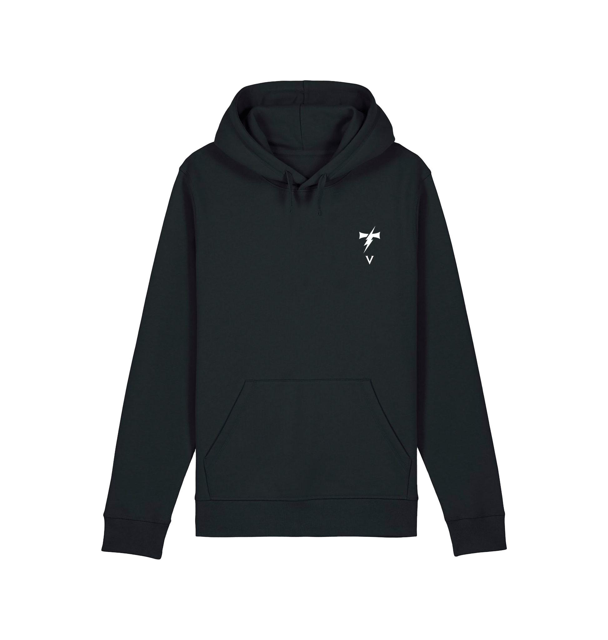 Black Printed Hoody Front