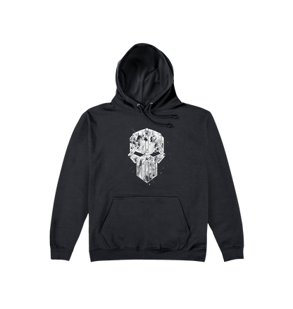 Deep Black Printed Hoody Front