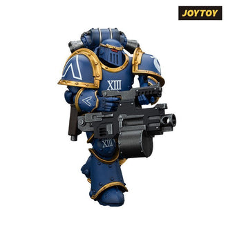 As Shown JoyToy Warhammer The Horus Heresy Action Figure - Ultramarines, Legion MkIII Tactical Support Squad, Legionary with Heavy Bolter (1\/18 Scale)