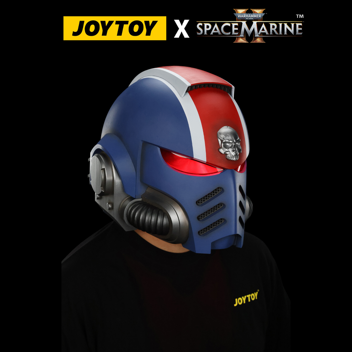 JoyToy Warhammer 40,000: Space Marine 2 Lieutenant Titus’ Mk X Helmet With Stand (1:1 Scale)