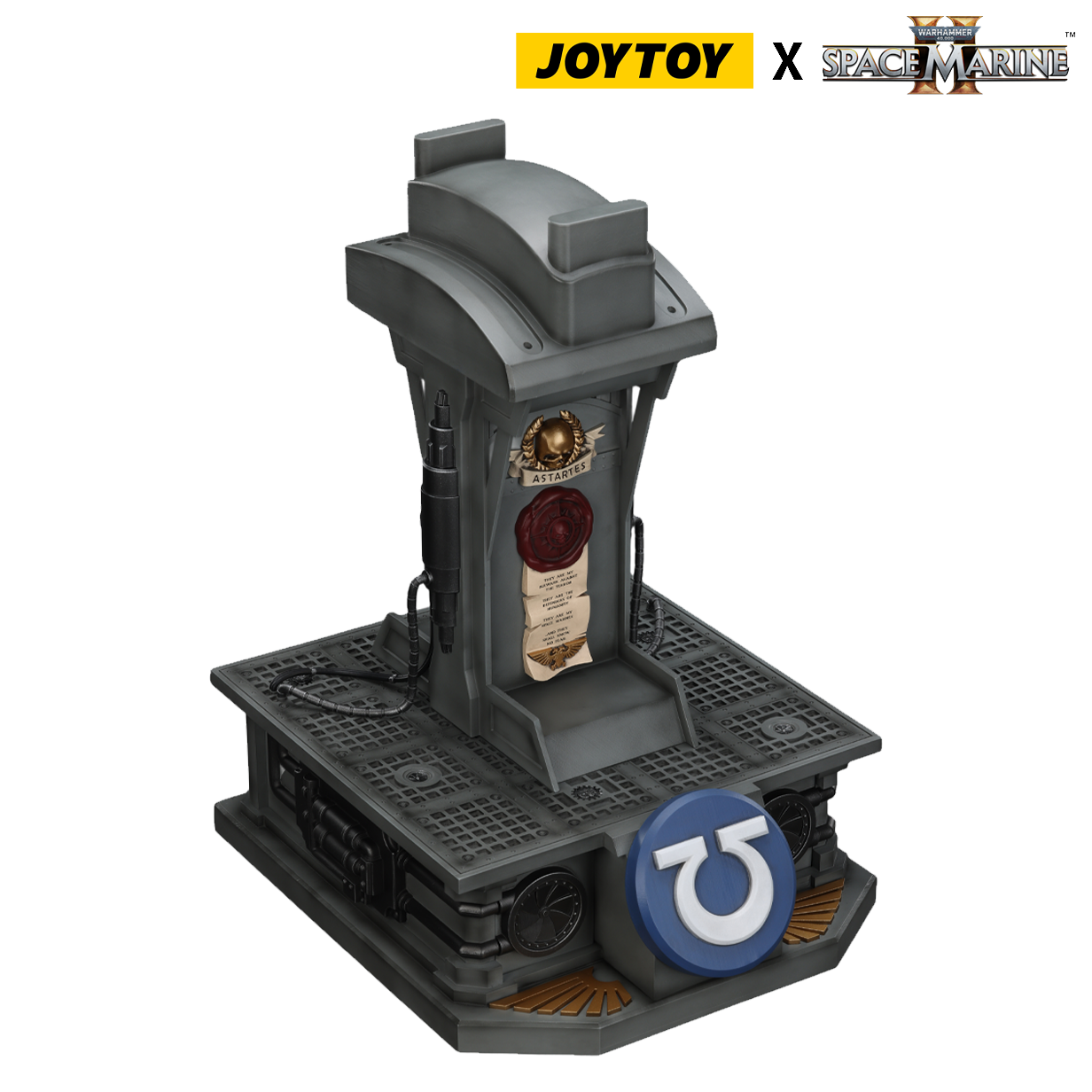 JoyToy Warhammer 40,000: Space Marine 2 Lieutenant Titus’ Mk X Helmet With Stand (1:1 Scale)
