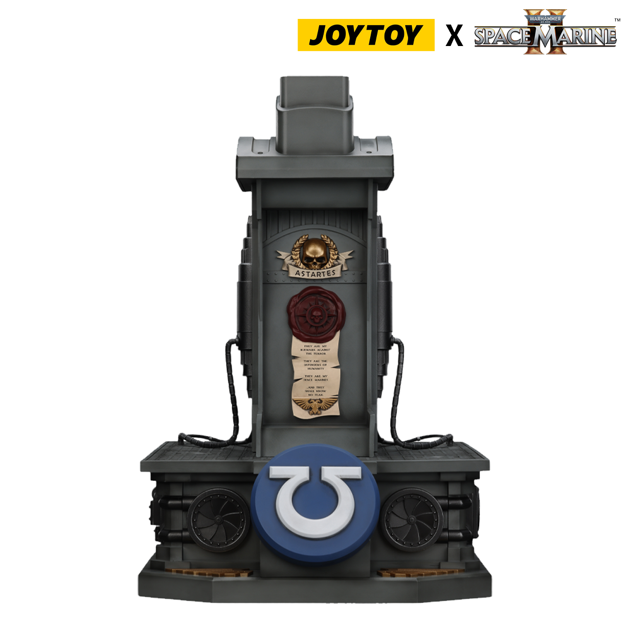 JoyToy Warhammer 40,000: Space Marine 2 Lieutenant Titus’ Mk X Helmet With Stand (1:1 Scale)