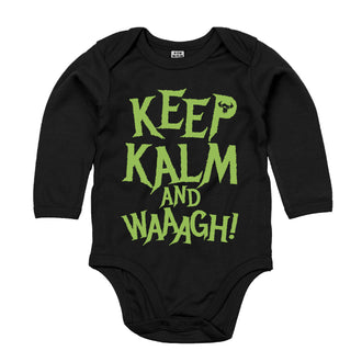 Keep Kalm and Waaagh! Long Sleeved Baby Bodysuit